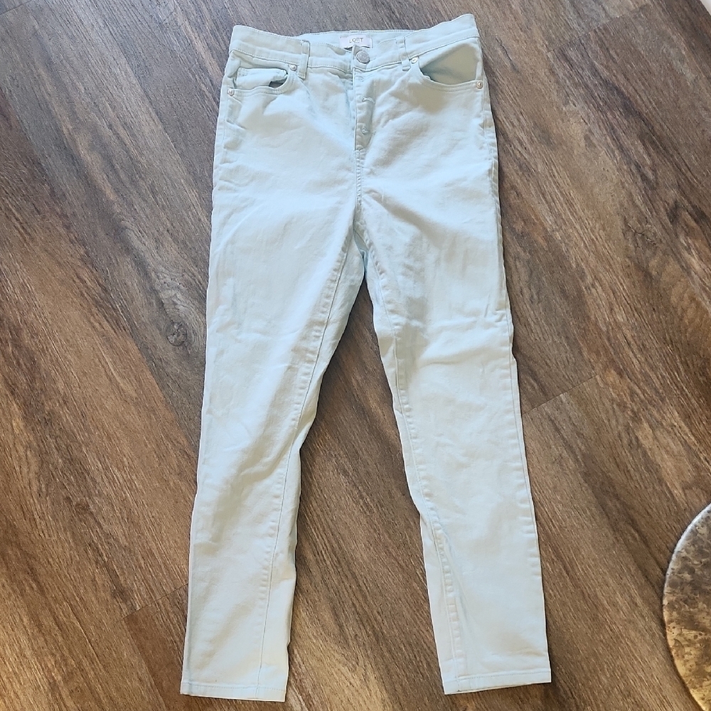 Loft High Rise Skinny Ankle pale blue jeans Size 4 EUC